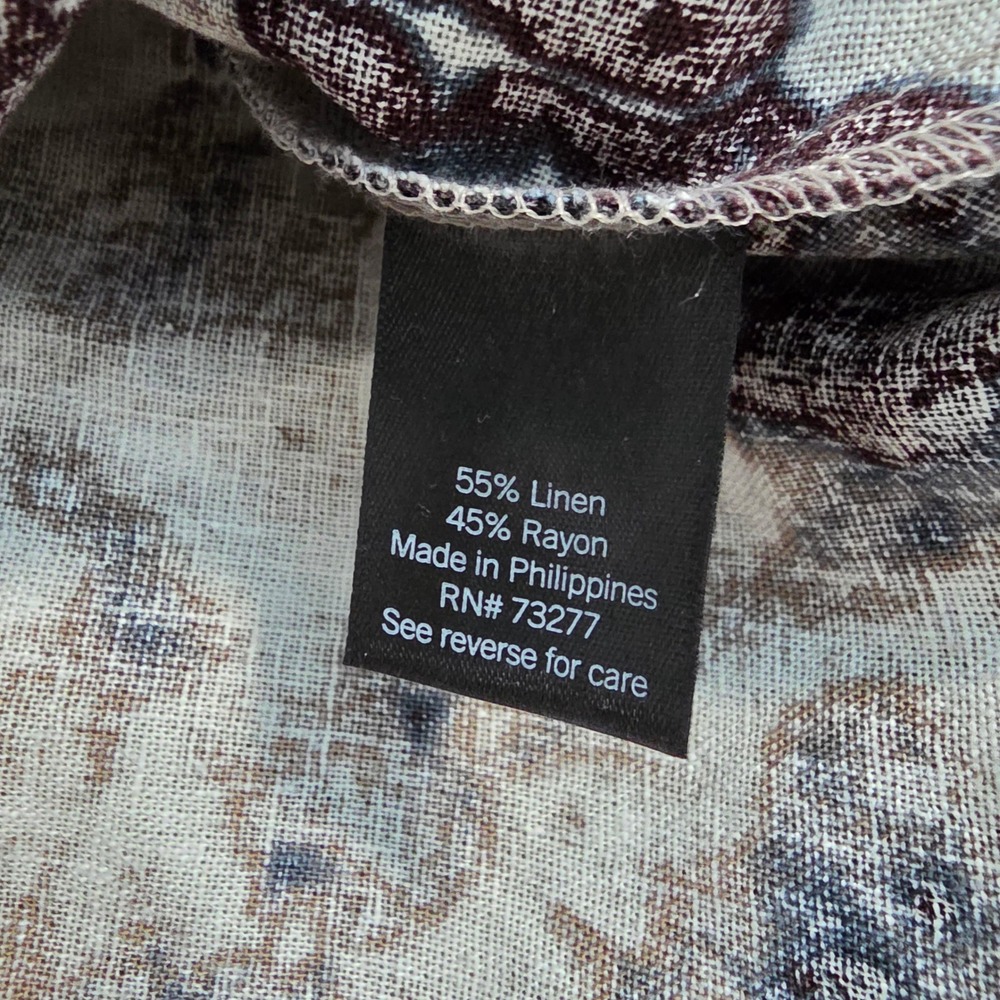 Simply Vera Wang Linen Blend‎ Tie Dye Maxi Dress Sz XL Boho Coastal Resortwear - Picture 8 of 13